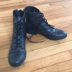 Black combat boots